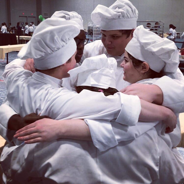 Competition students celebrating their WIN